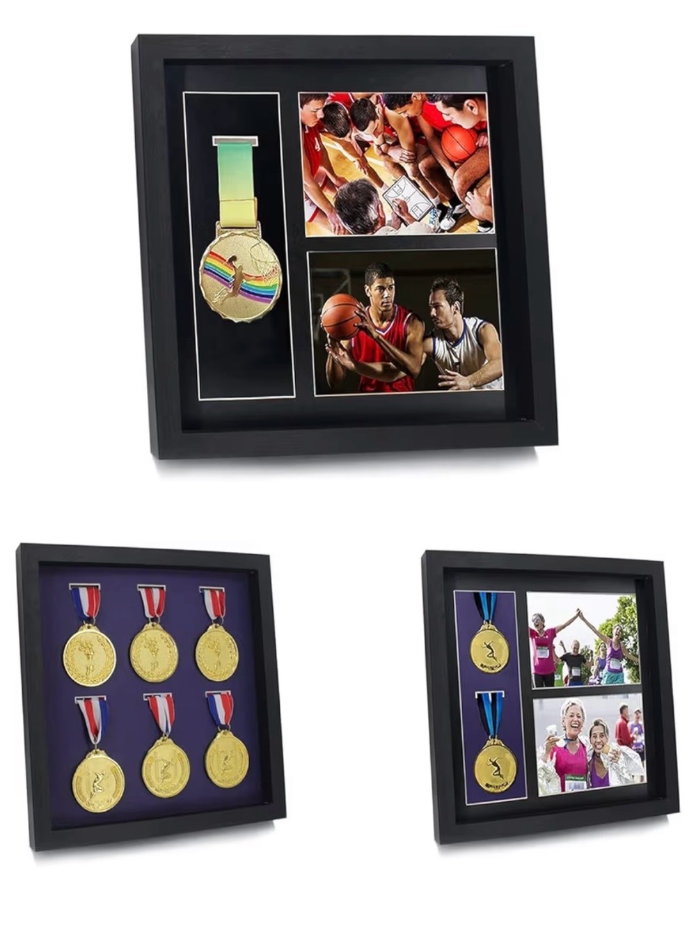 Black Medal and Photo Shadow Box Display Frame - Home Accents